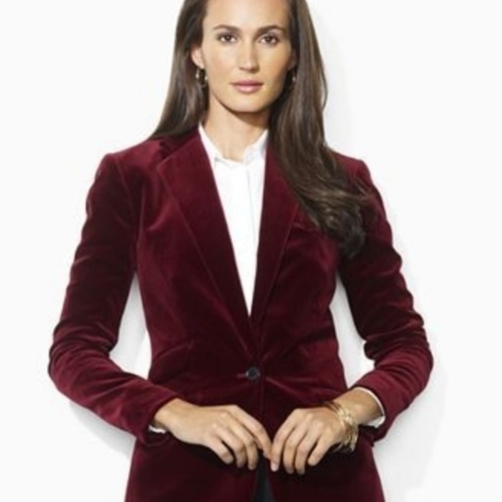 Ralph Lauren Jackets & Coats Ralph Lauren Velvet Burgundy Blazer Jacket